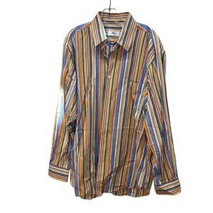 Brioni Neiman Marcus AS NEW CONDITION rainbow striped crisp mens shirt L…